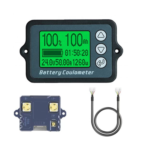 TK15 120V50A LCD universale per auto acido piombo batteria al litio carica tensione di scarica indicatore di capacità tester misuratore di coulomb