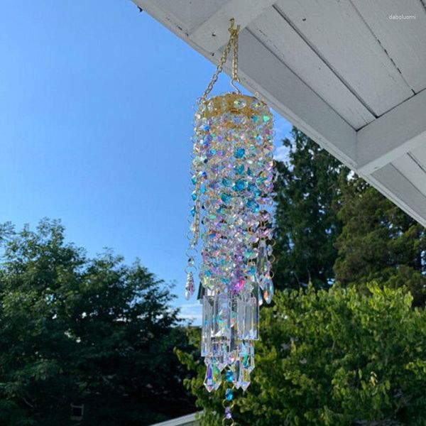 Vasi Crystal Windchimes Star Moon Pendant Handmade Sun Light Catcher Garden Window Wedding Curtain Decor Sunburst Wind Chime