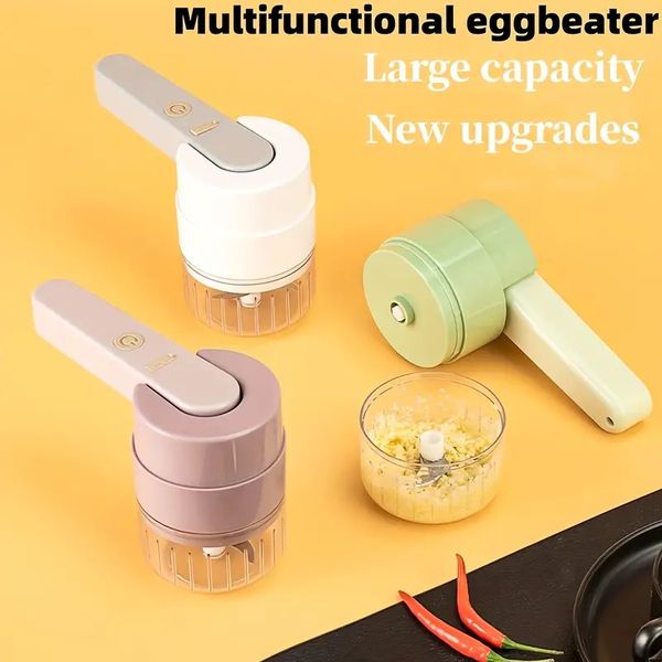 1 Pcs New Portable Home Electric Hand Blender: 3 velocidades, liquidificador manual 6 em 1 moedor de carne, batedor de ovos, batedor de creme, picador de comida para bebê, espremedor de alho!