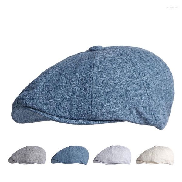 Berretti Berretto ottagonale per uomo Primavera Estate Berretto traspirante da uomo British Vintage Sboy Gatsby Cappelli per pittori Gorras Hombre