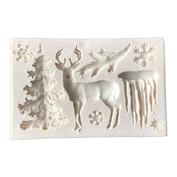 Korunmuş Yararlı Noel Ağacı Elk Snowefe Silikon Kalıp Çikolata Jöle Pişirme Kalıp Şeker Araç Araçları Fondan Kek Dekorasyon238s