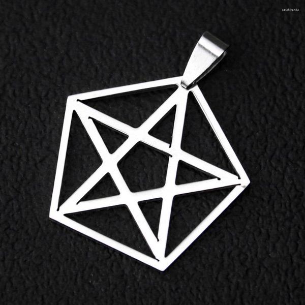 Kolye Kolyeler Paslanmaz Çelik Wicca Gotik İçi Boş Çevrek Yıldız Pentagram Şeytan Demon Kolye Büyücülük Takımları Kadın Mücevher Yapımı