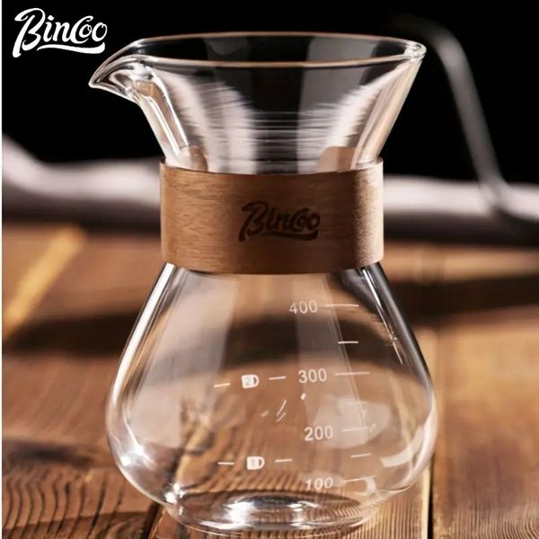 Bincoo Handgespülter Kaffee-Sharing-Topf, japanisches Glas-Probierbecher-Set für den Haushalt, Tropfbecher, Ohrenkaffee-Werkzeug