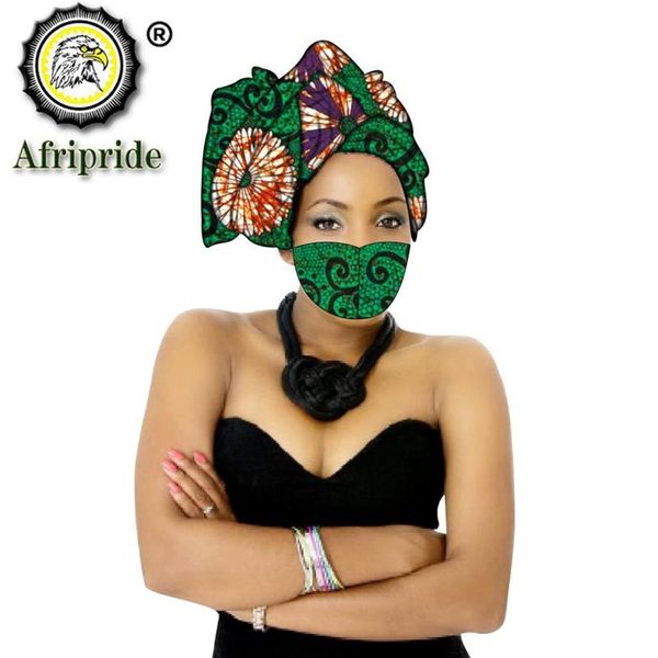 Ethnische Kleidung Afrikanische Kopfbedeckung für Frauen Haarschmuck Schal Kopf Turban Damen Hut Match Print Maske S20H020287w
