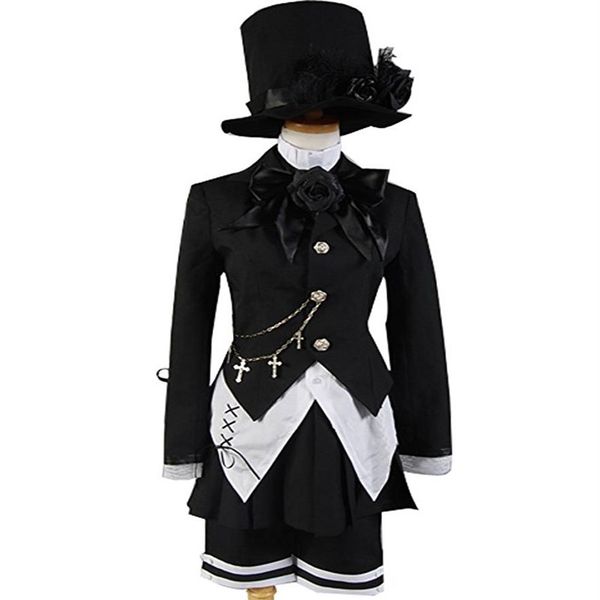 Black Butler Magician Ciel Phantomhive Band Costume Cosplay Set 7 PCS259W