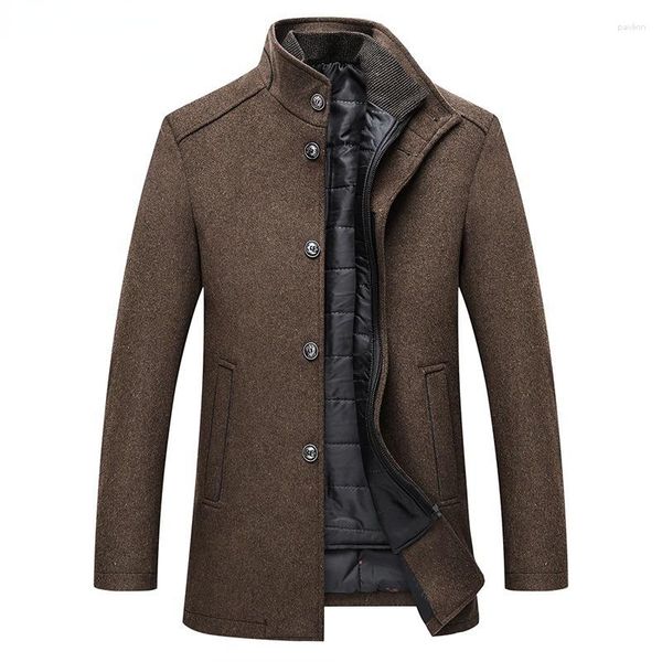 Erkek Ceketler Erkek Katlar Marka Giysileri 2023 Sıcak Kış Erkekler Yün Ceket İnce Fit Kalın Kat Ayarlanabilir Yelek Erkek Yünlü