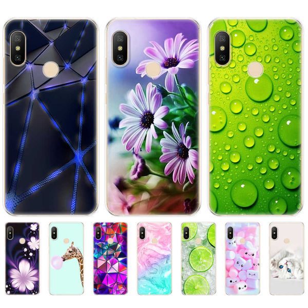 Para Xiaomi MI A2 LITE Silicone Protetor Shell Bumper Coque Full Protection Soft Tpu Back Cover Phone Cases