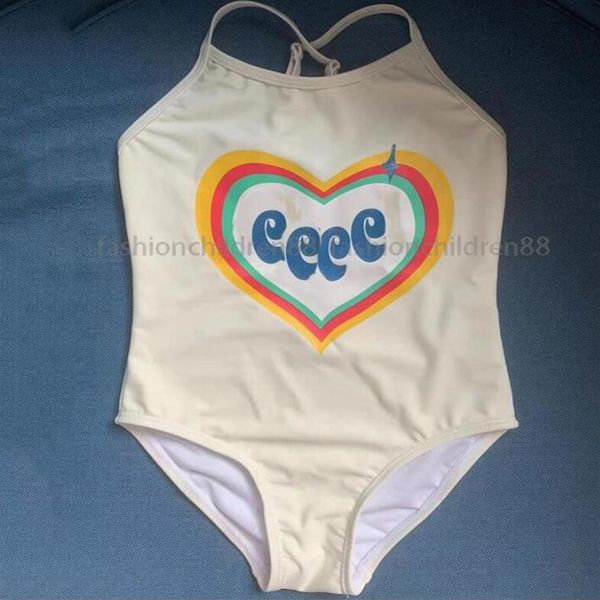 Toddler Baby Bebek Çocuk Mayo Tek Yüzeyler Çocuk Kızlar Lüks Kolsuz Takım Tasarım Bikini Mayo Banyo Plaj Kıyafetleri Mektup S225S