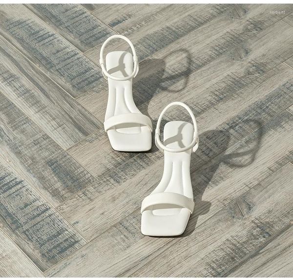 Sandalen DEONTE Koreanische Version Einfaches Pendeln Offene Zehen High Heels 2023 Sommer Einwortband Stiletto Frauen