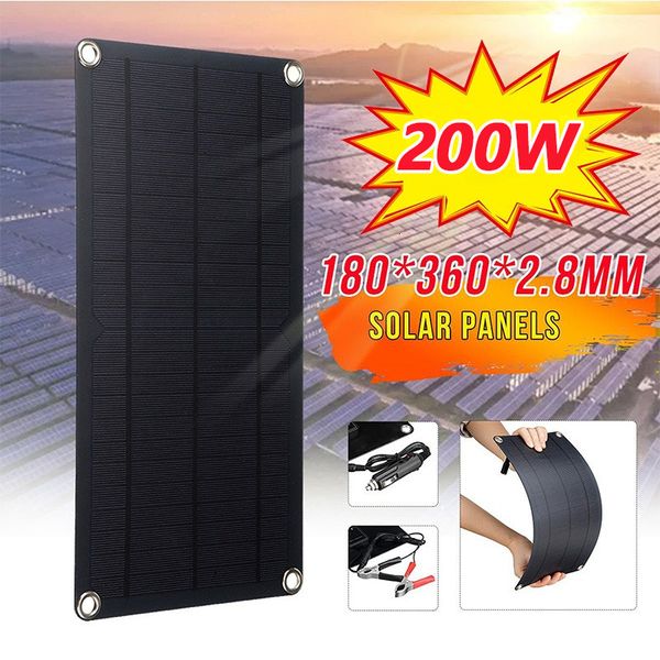 Andere Elektronik 200 W 18 V tragbares Solarpanel, Powerbank, Solarpanel-Set, 12 V-Controller, Solarplatte für Zuhause/Camping/Wohnmobil/Auto, schnelles Batterieladegerät 230715