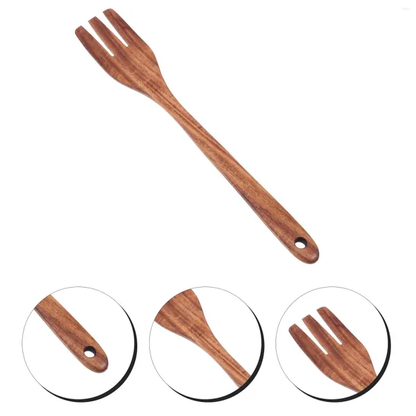 Set di stoviglie Forchetta di legno Fornello da cucina portatile Utensili da cucina Utensili da cucina per friggere Insalata Utensili a manico lungo per uso domestico