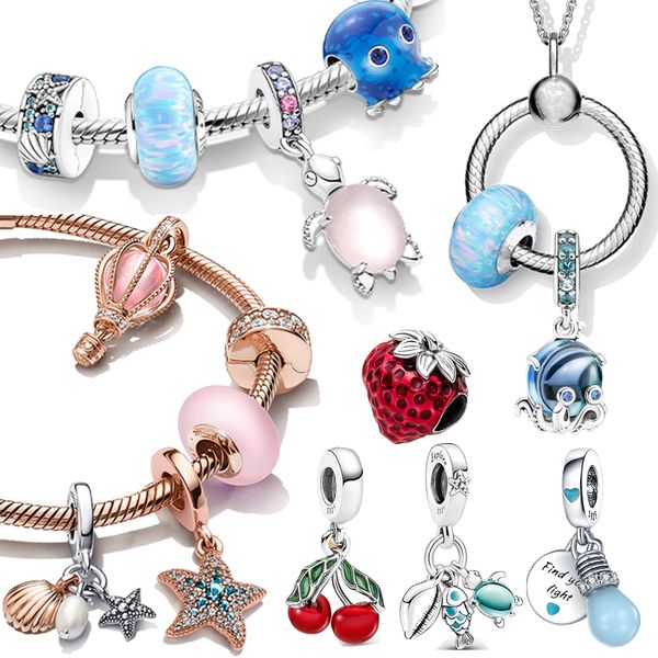 Murano Glass New 2023 Charm Beads 925 Sterling Silver Fit Pandora 925 Bracciale originale Charms per gioielli ciondolo regalo