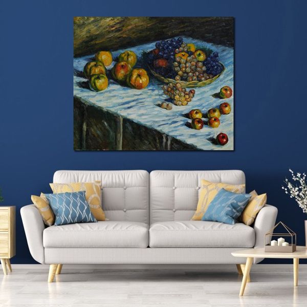 Maçãs e uvas Claude Monet pintura arte impressionista tela pintada à mão decoração de parede de alta qualidade