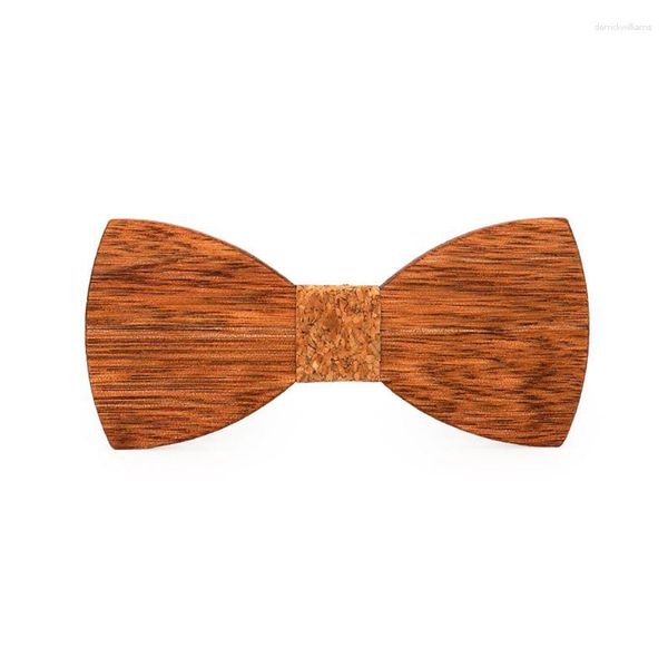 Gravatas Borboletas Artesanais Cortiça De Madeira Para Homens Festa De Casamento Acessórios Exclusivos Gravata Cor Sólida Borboleta De Madeira