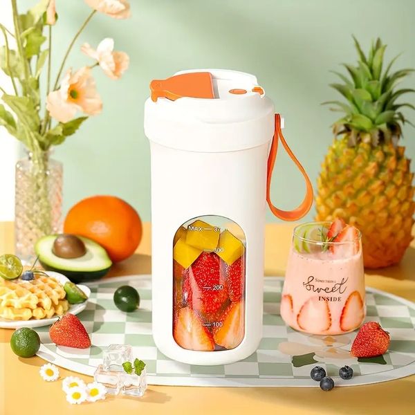 Liquidificador Portátil, Mini Liquidificador Elétrico Para Shakes E Smoothies, Liquidificador Portátil Pessoal Recarregável USB, Liquidificador De Sucos Frescos Com 10 Lâminas