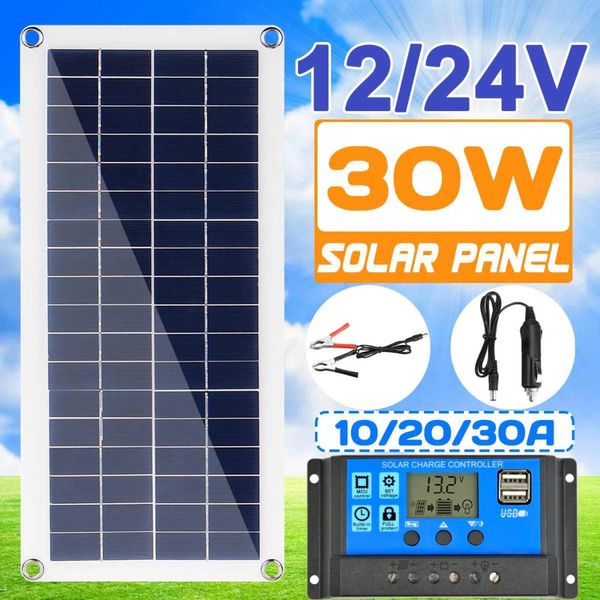 Другая электроника Suyijia 30W Солнечная панель 18V Солнечная батарея 10A-60A Солнечная панель для телефона RV CAR MP3 Pad Зарядное устройство на открытом воздухе батарея 230715