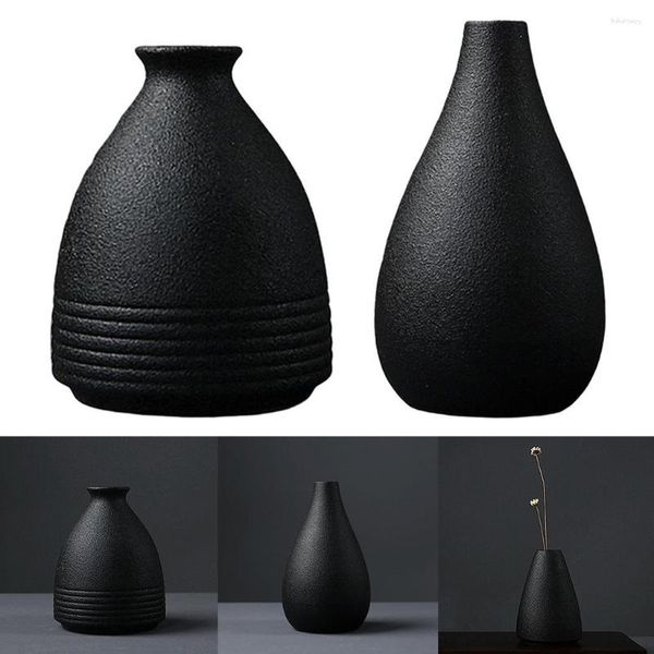 Vasi 2 pezzi centrotavola moderno in ceramica nera per fioriera vaso Po Prop centrotavola