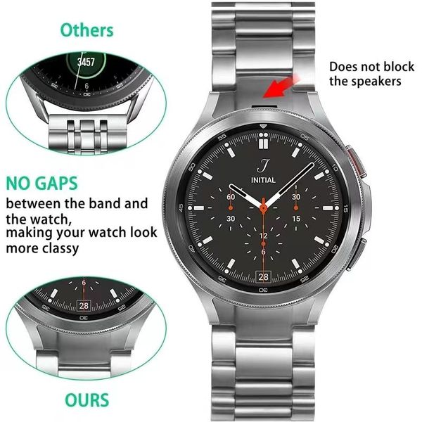 Watches No Gaps Titanium Metallgurt für Samsung Galaxy Watch 5 Pro 45mm/Uhr 5 44 mm 40 mm/Uhr 4 klassisch 46 mm 42 mm Originalarmband