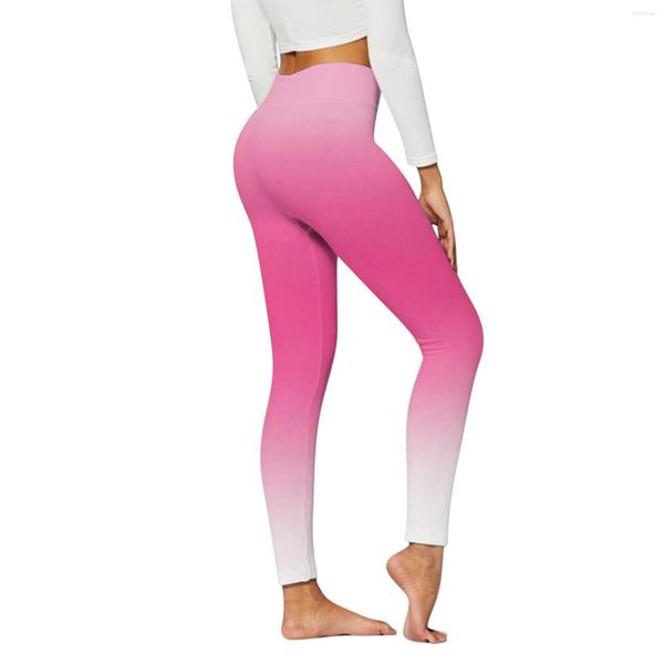 Kadınların Tozlukları Yüksek Bel Push Yukarı Kadın Gradyan Renk Dikişsiz Sportif Leggins Egzersiz Fitness Çalıştırıcı Jeggings Strath Pantolon