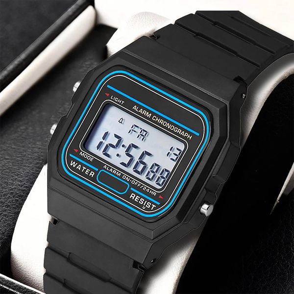 Relógio masculino Moda Relógios digitais LED Relógios de pulso esportivos masculinos Vintage Pulseira de silicone Relógio eletrônico Reloj Hombre