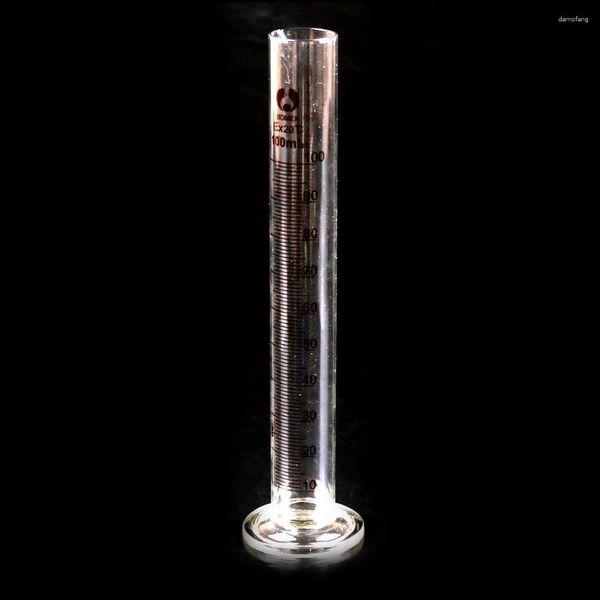 Cilindro graduato in vetro spesso Misura beccuccio da laboratorio di chimica con scala metrica singola da 100 ml