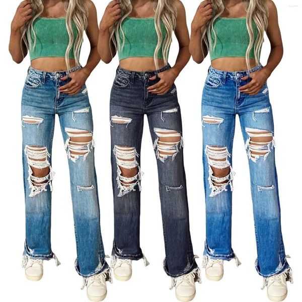 Jeans femminile alto in vita in vita e pantaloni gambe sottili elastico slim taglia 12 su abiti da donna alta