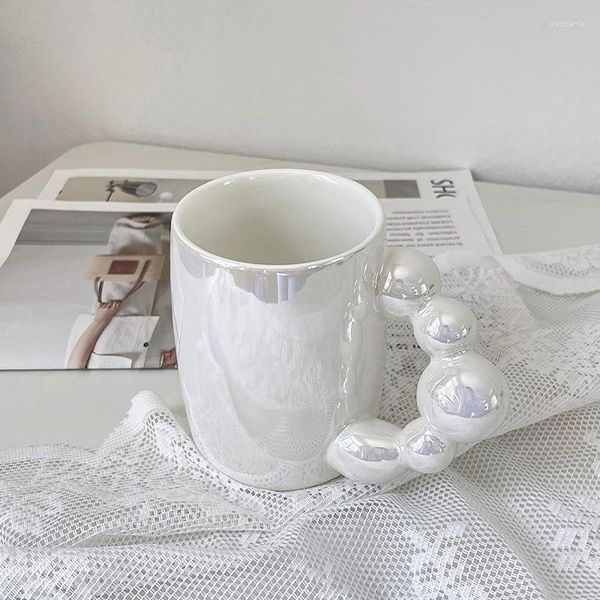 Tassen Nordic Ins Stil Bunte Perle Glasur Keramik Tasse Kürbis Griff Becher Haushalts Liefert Net Rot Kaffee Schreibtisch Fee Wasser