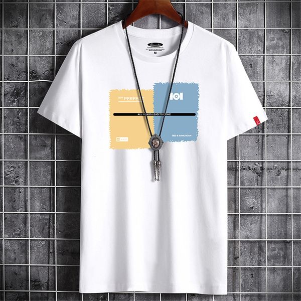 Мужские футболки моды летняя футболка мужская футболка с коротким рукавом с коротким рукавом 100% хлопковая мужская графическая футболка Y2K уличная одежда Harajuku Комик-футболка оптом 230717