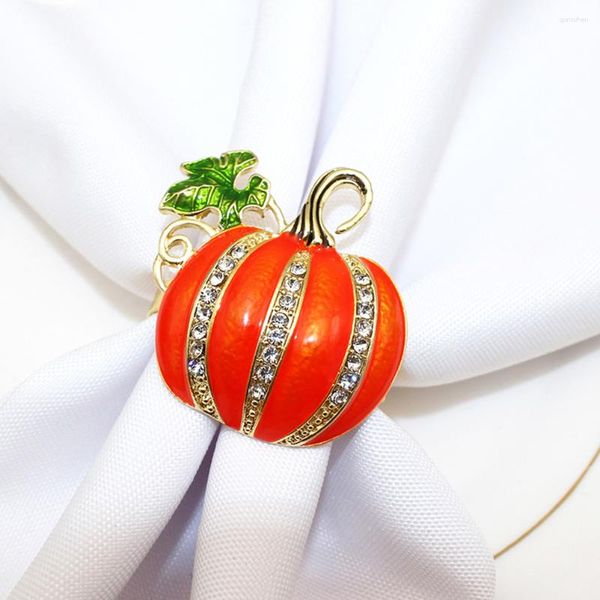 Set di stoviglie Portatovaglioli Anello Porta zucca Fibbia Halloween Ringraziamento Tovagliolo Porta raccolto autunnale Tavolo da pranzo Rustico