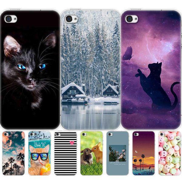 Custodia per iPhone 4 4s 5 5s SE 6 6s Plus Cover posteriore in silicone per Apple Iphone 5S 4S Paraurti Etui Coque