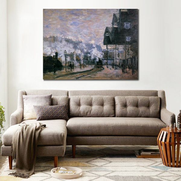 Paesaggio Tela Art Saint-lazare Station The Western Region Merci Capannoni Claude Monet Dipinto Impressionista Home Decor