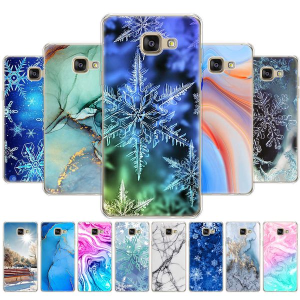 Para Samsung Galaxy A3 2016 Case A310 A310H Silicone Soft TPU Phone Cover PARA Marble Snow Flake Winter Christmas
