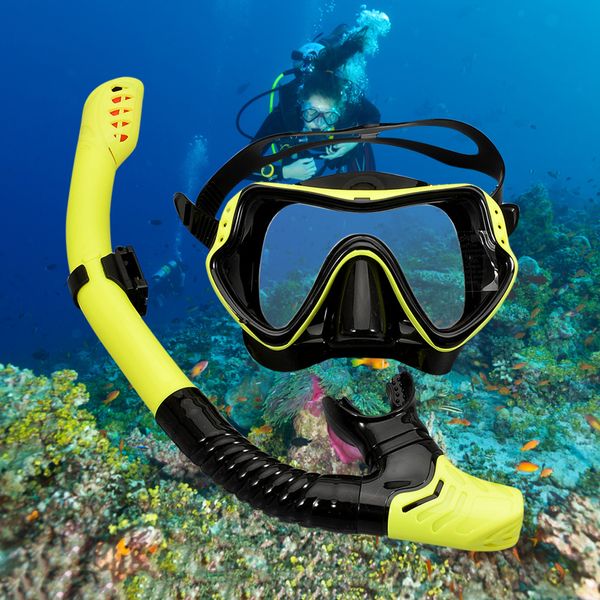 Nasenklammer Unterwasser-Tauchmasken Schnorchel-Atemschlauch-Set Erwachsene Silikon-Antibeschlag-Brille Brille Professionelle Schwimmausrüstung 230715