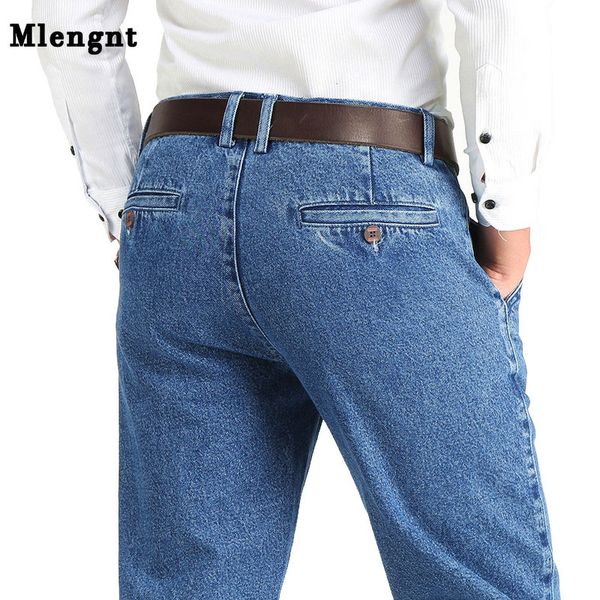 Erkekler kot kalın pamuklu kumaş rahat fit marka erkekler rahat klasik düz gevşek erkek denim pantolon pantolon boyutu 28 40 230715