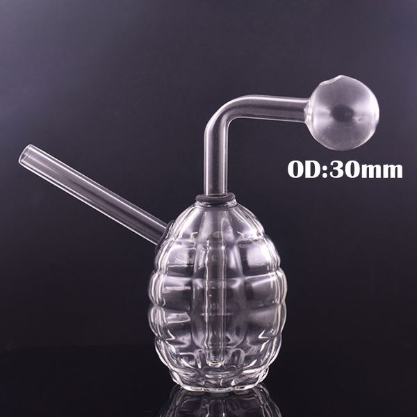 Design exclusivo Antitank Grenade Oil Burner Bong Thick Dab Rig Smoking Water Pipe Ash Catcher Hookah Heady Mi com tubo queimador de óleo de tamanho grande