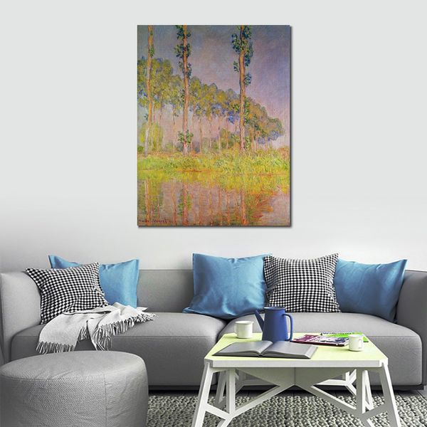 Tre alberi in primavera Claude Monet dipinto a mano riproduzione ad olio paesaggio tela arte di alta qualità