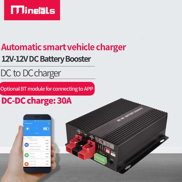 Батареи от DC до DC 12V 30A Smart Charger с Booster Support Bluetooth App Litthium Battery Полностью автоматическая температура зарядки Зарядное устройство 230715