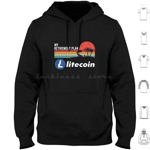 Herren Hoodies Litecoin Crypto Ltc Coin My Retirement Plan Kryptowährung Blockchain Wallet Hoodie Baumwolle Langarm