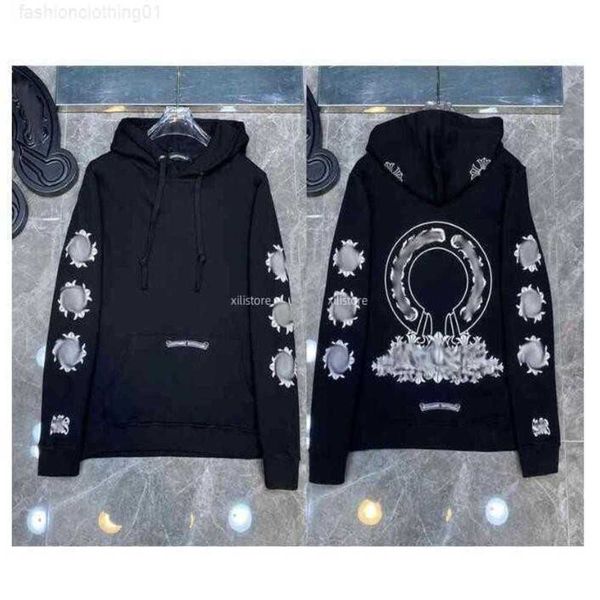 Herren Hoodies Sweatshirts Herren Chrome Winter Herz Hoodie Ch Langarm Lose Mantel Mit Kapuze Hoody Männer Frau Hip Hop Chromees Heartsxaw4