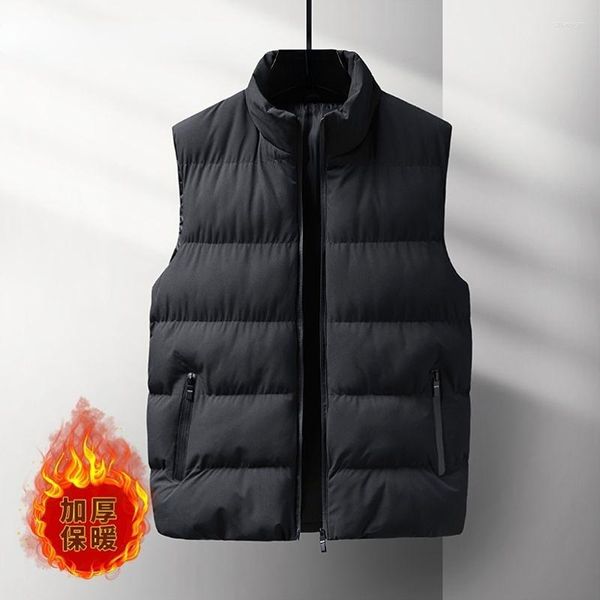 Gilet da uomo Giacche senza maniche Abbigliamento donna 2023 Gilet autunno inverno Gilet corto ispessimento caldo Gilet femminile Cappotto nero