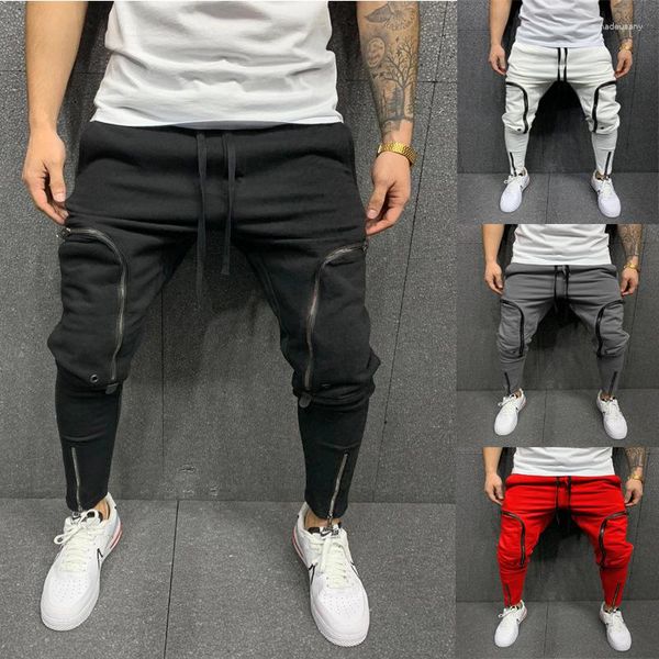 Männer Hosen 2023 Europäischen Und Amerikanischen Hip Hop Zipper Tasche Dekoration Casual Sport Hosen Jogger Harlan