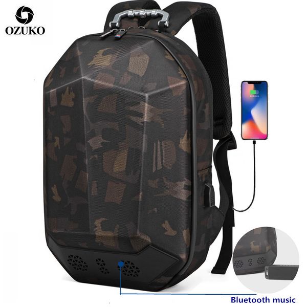 Duffel Taschen Ozuko Männer 15,6 Zoll Laptop Rucksack Hartschalentasche Wasserdichte Teenager Schultasche Multifunktions Männliche Reise Mochila USB-Schnittstelle 230715