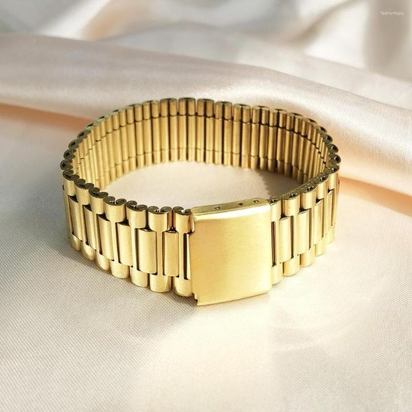 Bracelete de aço inoxidável IVIAPRO anti-manchas Pulseira de relógio banhada a ouro 18K