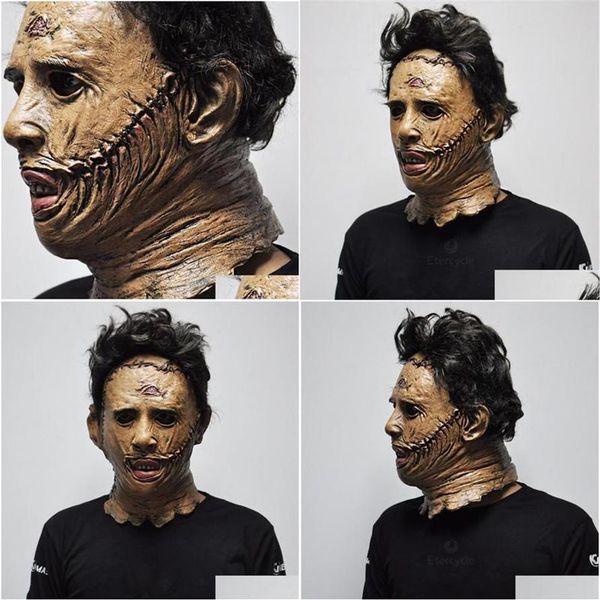 Partymasken Texas Chainsaw Massacre Leatherface Masken Latex Gruselfilm Halloween Cosplay Kostüm Party Event Requisiten Spielzeug Karneval 2530