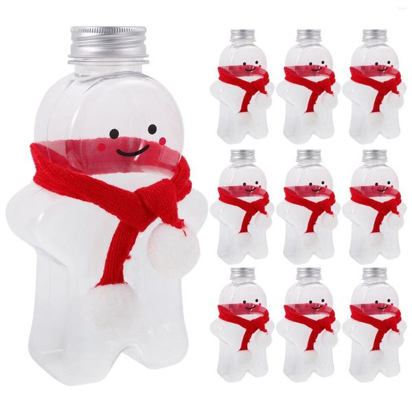 Bottiglie di stoccaggio Bottiglia di Natale Gingerbread Clear Juice Man Candy Jar Jars Milk Beverage Container Cookie Water Snowman