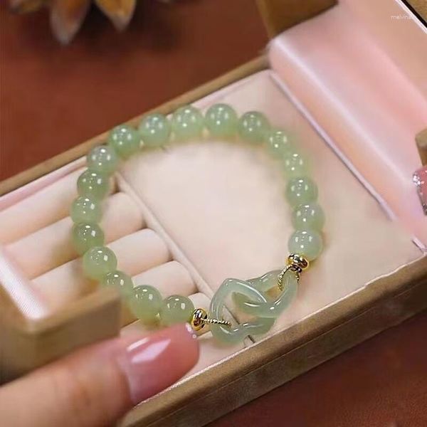 Strand Jade Bracelet Студент Универсальная ссылка Retro Style Light Luxury Handwear