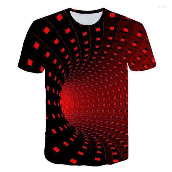 T-shirt da uomo 11 Camicia grafica da uomo Moda T-shirt digitale 3D Casual Stampa geometrica Ipnosi visiva Modello irregolare Canotte Asciugatura rapida