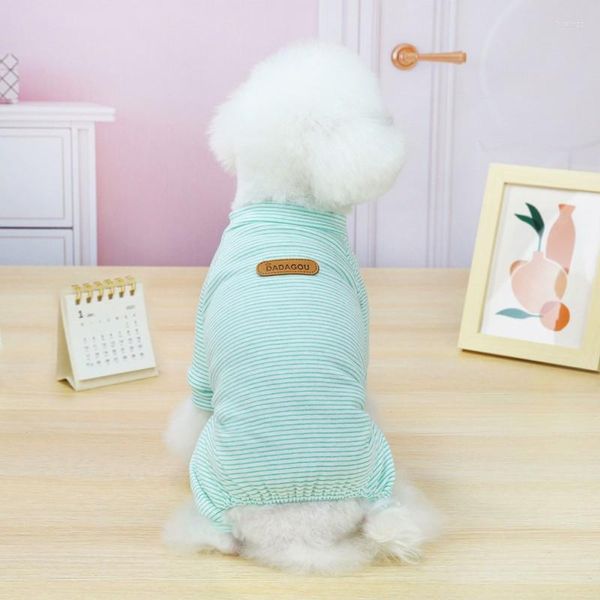 Roupas para cães de verão macacão listrado para animais de estimação pijama pequeno roupas domésticas traje de cachorro para chihuahua bichon ropa para pereo #h f