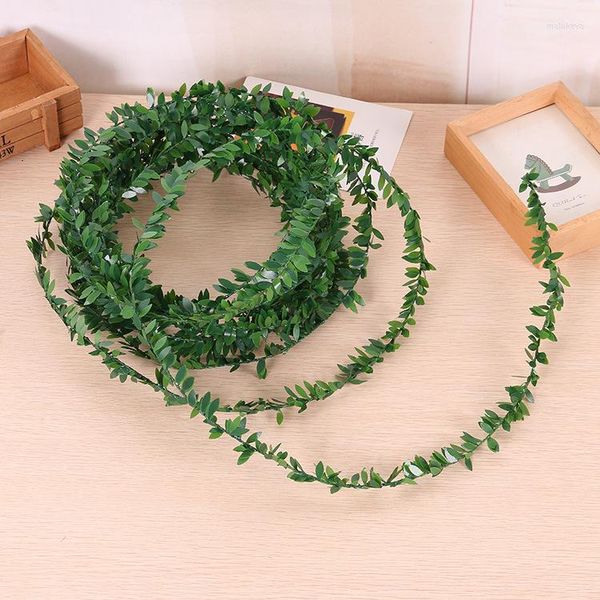 Dekorative Blumen Kranz Draht Simulation Rattan Blatt DIY Material PVC Kopfschmuck Weihnachtsbeleuchtung von der Stange