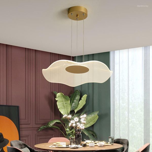 Pendelleuchten Moderne LED-Deckenleuchte für Wohnzimmer Esszimmer Schlafzimmer Postmoderne goldene runde Acryl-Kronleuchter Hängeleuchten